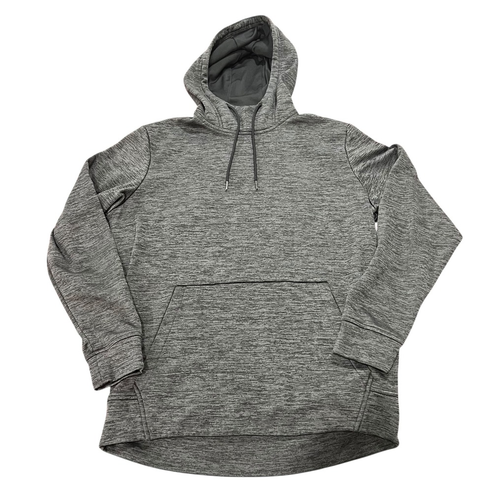 Under Armour Men's ColdGear Heathered Gray Hoodie Pullover Sweatshirt S Loose A8
